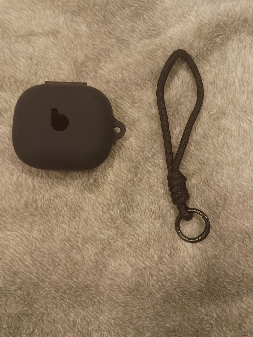 Silicone Earbud Case with Wrist Strap - Black